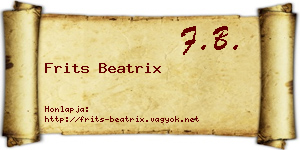 Frits Beatrix névjegykártya